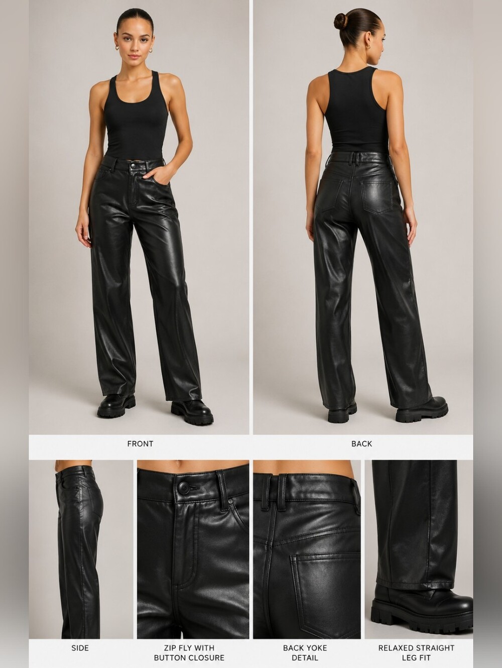 🍋Idem Ditto Black Faux Leather Skinny Pants – Size Small